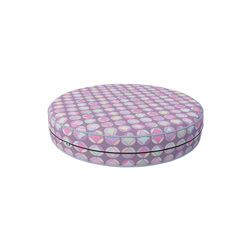 Decorative Indoor Outdoor Waterproof Round Cushion Cover, Patio Bar Stool UV Resistant Seat Cover, 5'' H x 20'' W