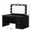 Meuble-lavabo en verre noir 5 tiroirs 1 pièce-966794520