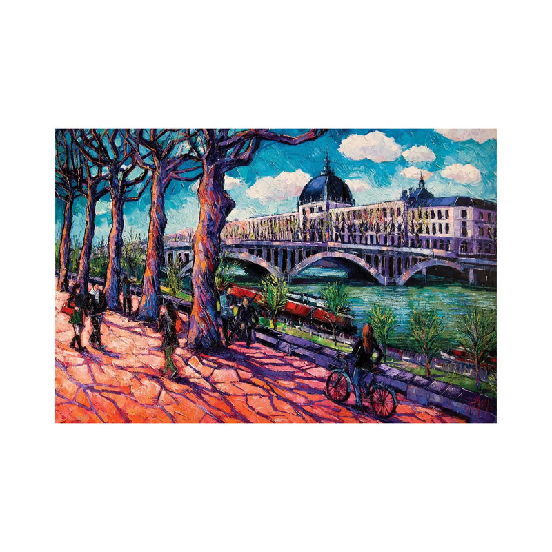 Spring On The Banks Of The Rhône Lyon France by Mona Edulesco - Wrapped Canvas Gallery-Wrapped Canvas Giclée