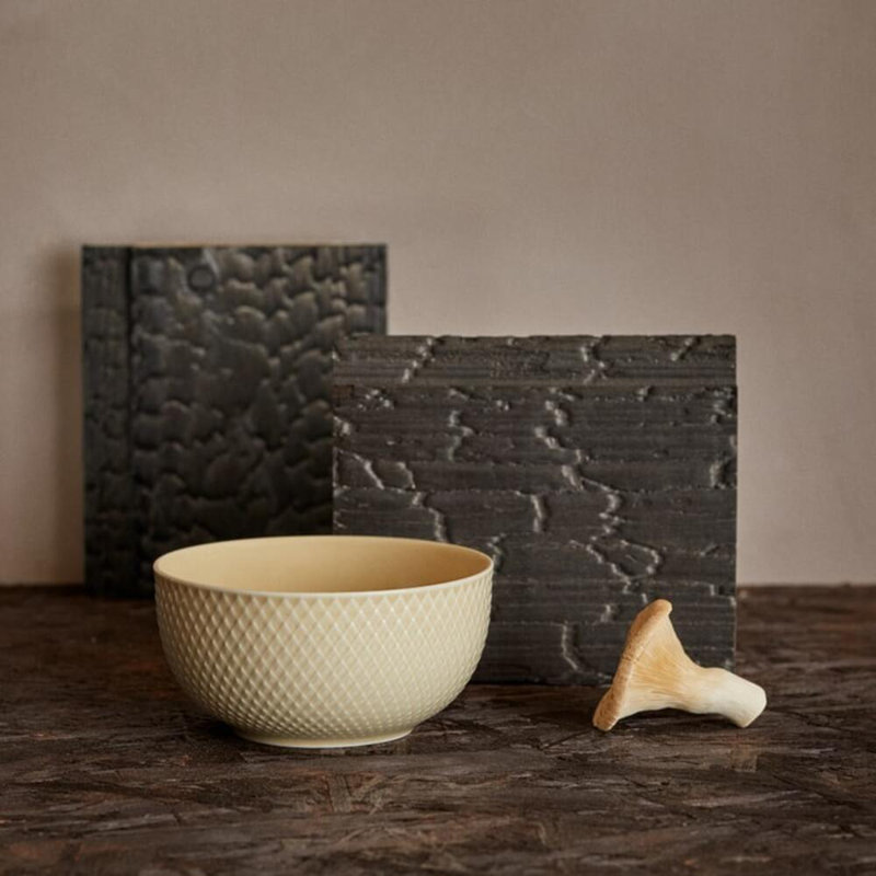 Rhombe Earth Porcelain Rice Bowl, White