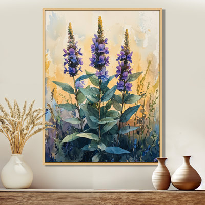«Herbal Serenity In Green Pastels Impressionist I», reproduction d'art sur toile encadrée