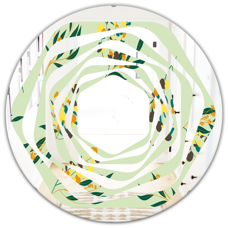 Miroir mural Whirl Bright Eucalyptus, 31,5 po x 31,5 po