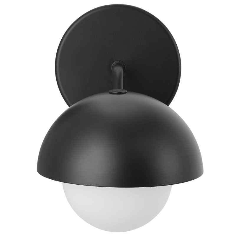 Applique murale en laiton Eclipse Globe, Noir satiné