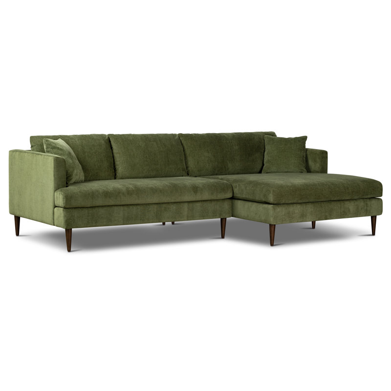 Canapé modulaire en velours avec méridienne extra large Lucreshia , Orienté à droite