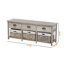 Banc de rangement à 3 tiroirs avec paniers au fini gris clair Yarven, H 16,28 po x l 41,89 po x P 11,26 po