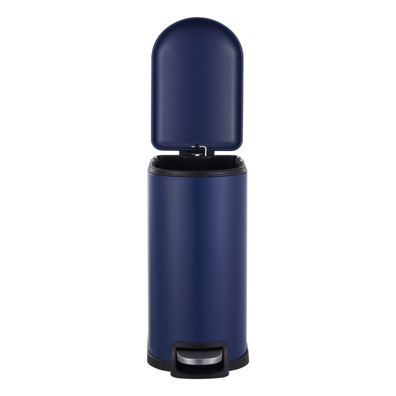 Roland Steel Step On Trash Can, Denim Blue, 2.64 gal.