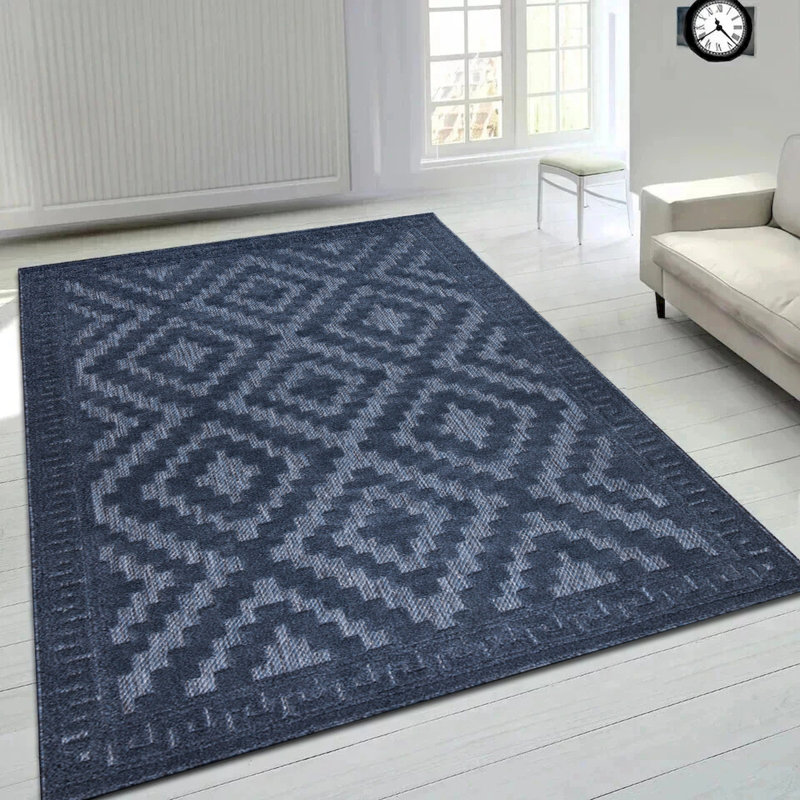 Avon Rug Blue Large Area Rug, Non Slip Hallway Runner, Soft Carpet Door Mat for Living Room, Bedroom & Kitchen
