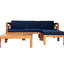 Canapé modulaire d'extérieur 5 avec coussins - bois naturel, coussins bleus, eau, -, pour la chasse-1539721451