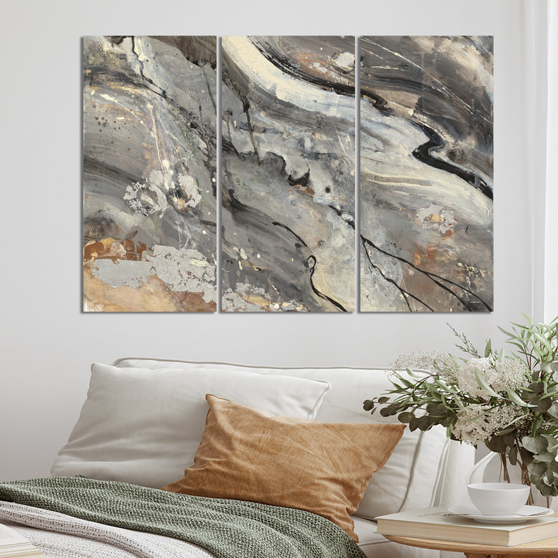 «Swigart Farmhouse» Fire and Ice Minerals II - ensemble de 3 impressions sur toile, H 40 po x l 60 po x P 1 po