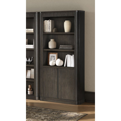 Wabasha Executive Bookcase With Doors, Fully Assembled, Brown
