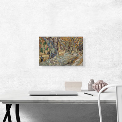 «Large Plane Trees 1889» par Vincent Van Gogh, reproduction d'art sur toile tendue