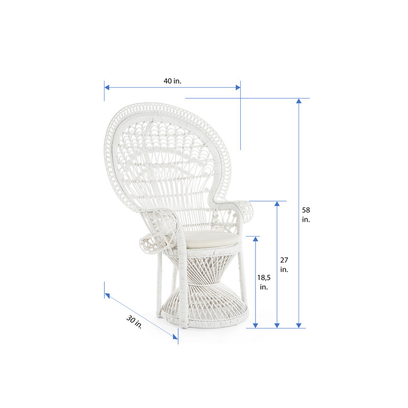 Upholstered Armchair, White