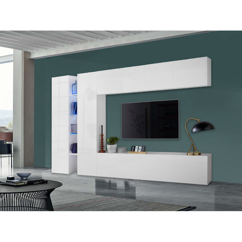 Maruska Unfinished Floating Entertainment Centre for TVs up to 70", White Glossy