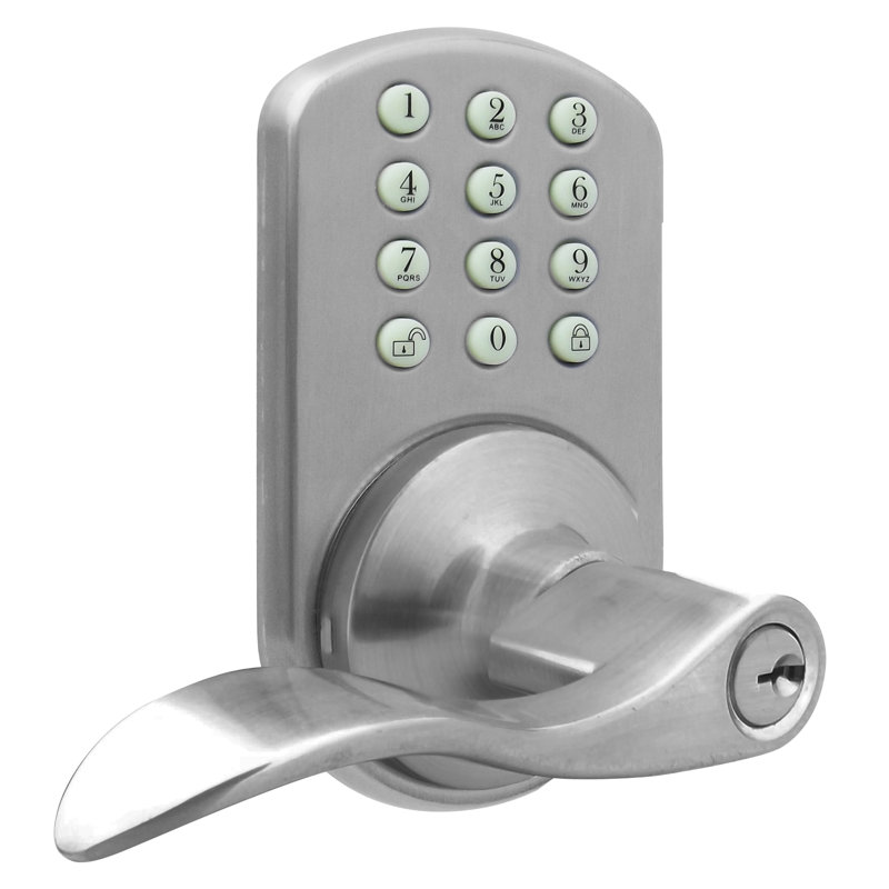 Poignée de porte d'entrée sans clé, Nickel satiné
