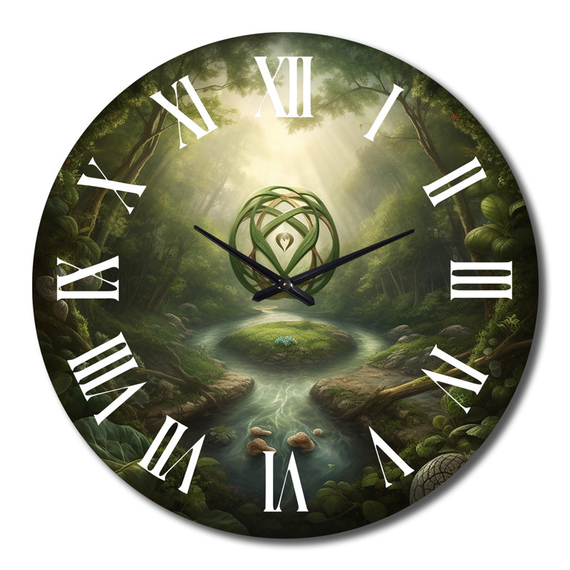 Horloge murale sacrée Mandala sacré planant dans un paysage mystique II, Grand