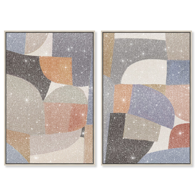 Muted Prelude Set Set by Oliver Gal, 110"H x 74"W, Silver Floater Frame