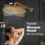 Système de douche à barre coulissante 12 po, ensembles de douche ronds, pomme de douche à pluie complète et combiné à 3 jets, fixation murale-105706884