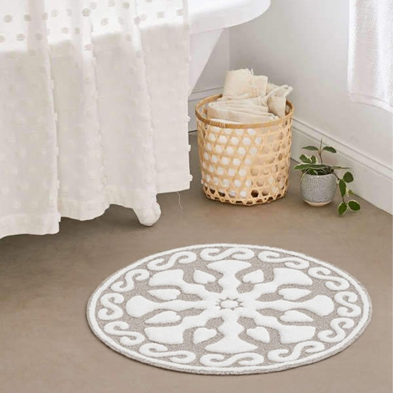 Indian Round Plush Bath Rug