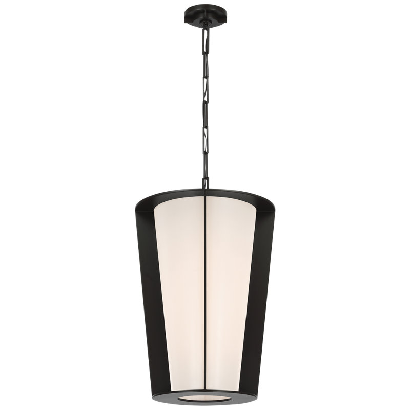 Barbara Barry Phinn 18" Lantern with White Glass, Modern Iron