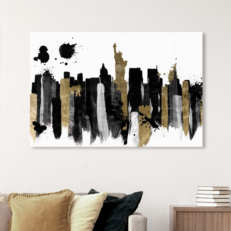 «Glamour New York», peinture sur toile tendue, H 36 po x l 54 po