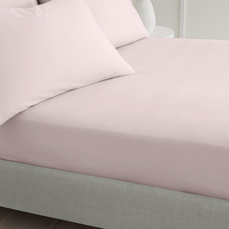 200 Thread Count 100% Cotton Extra Deep Fitted Sheet, Blush, Super King (6')