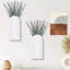 Ensemble de 2 vases muraux en bois - Décoration murale moderne de style campagnard et bohème blanc pour entrée, couloir, salle de bain, salon, salle à manger, espaces étroits