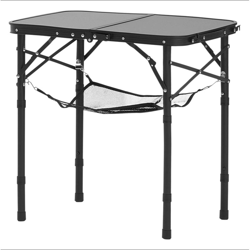 2Ft Folding Portable Camping Table Aluminum Outdoor Table Adjustable Height, Black