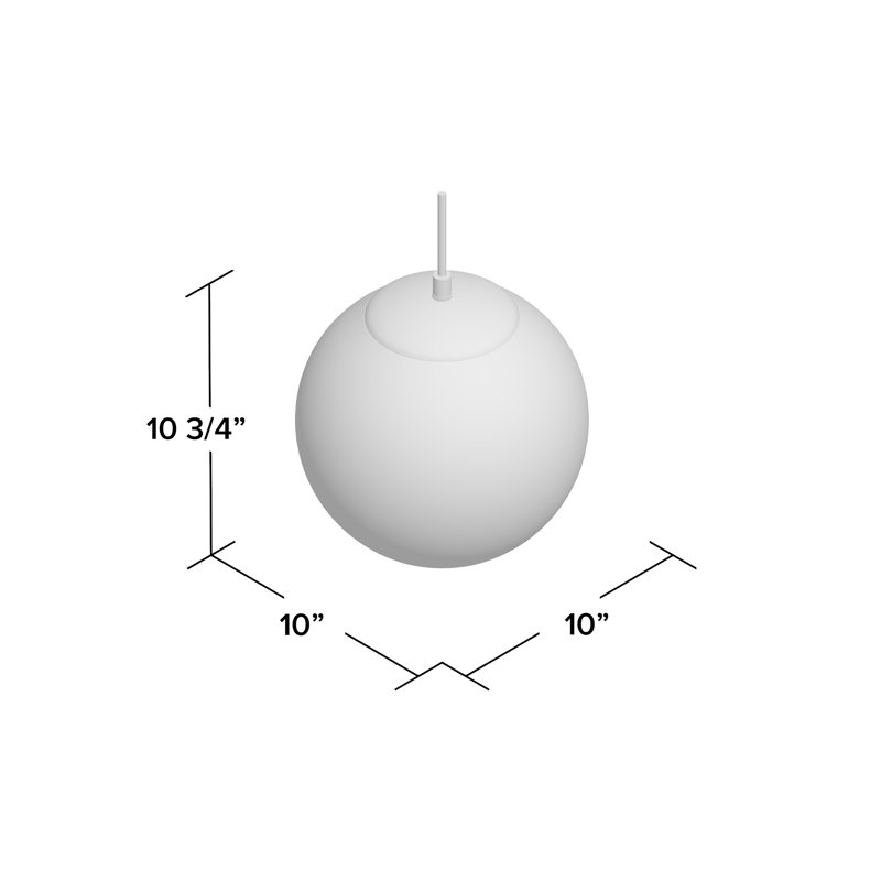 Leo - Hanging Globe Medium One Light Pendant from , 10.75" H x 10" W x 10" D