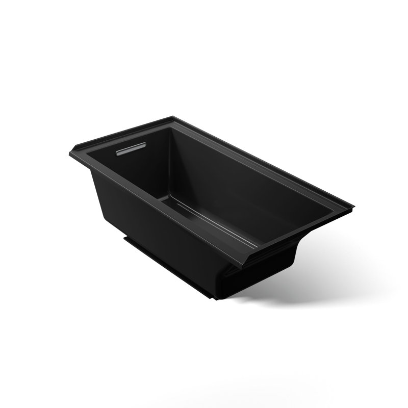 Underscore 60" x 30" Drop In Soaking Acrylic Bathtub, Black Black, Left