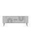 Meuble télé moderne avec option de fixation murale Catena, blanc et argent, 47,2 po x 19,0 po x 10,4 po | Panneau de particules 100% enduit de mélamine | Tablette spacieuse: 34,1 po x 11,4 po | Conception géométrique élégante, parfaite pour tout salon-108199881