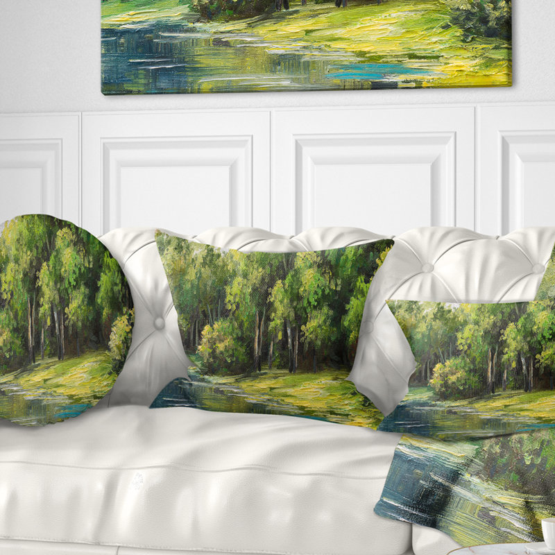 Oreiller paysage paysage d'été, Rectangulaire, 12 po x 20 po
