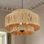 Luminaire suspendu tissé à la main en rotin Layered