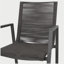 Chaise de salle à manger d'extérieur moderne en aluminium avec siège en corde (ensemble de 2), gris et gris foncé