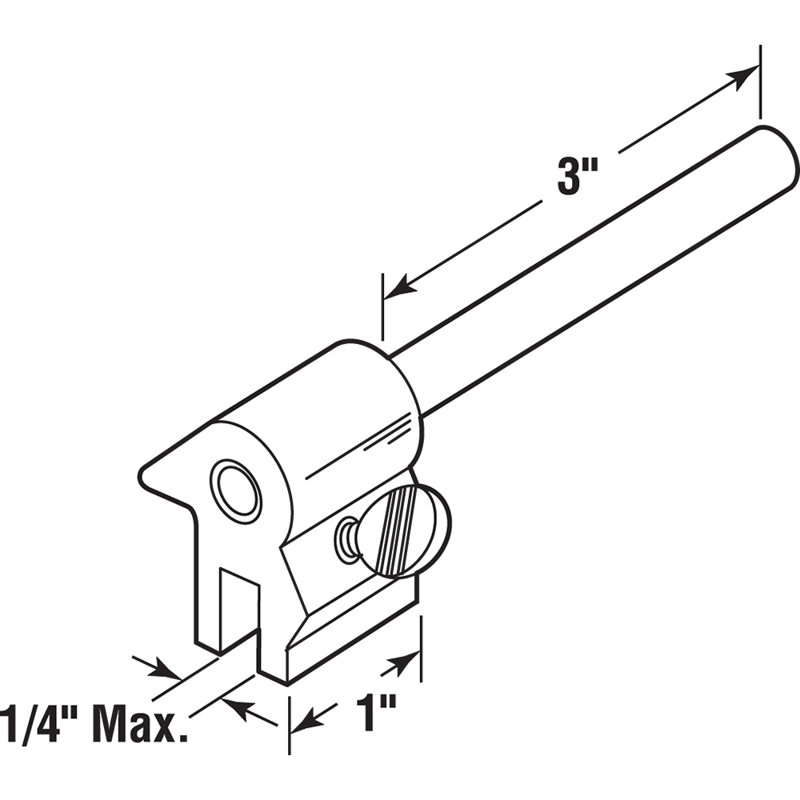 Serrure de barre de fenêtre coulissante réversible en aluminium extrudé 3 po Prime-Line (paquet simple)