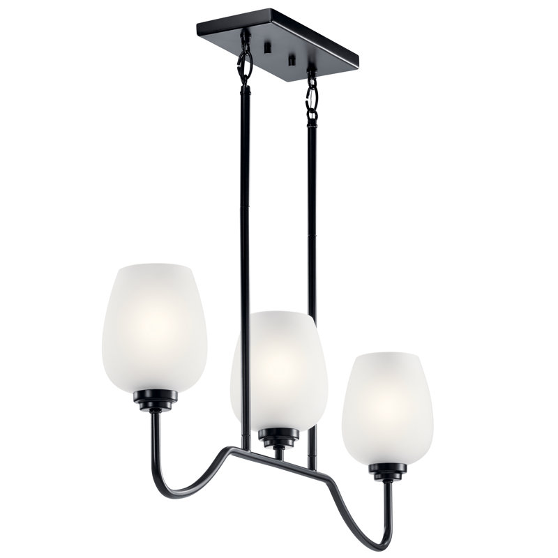 3 - Light Classic / Traditional Chandelier, Black