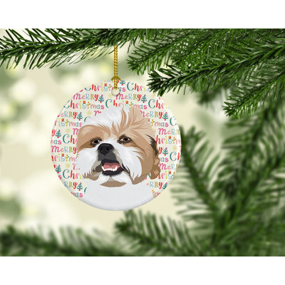 Ornement suspendu en céramique Shih-Tzu
