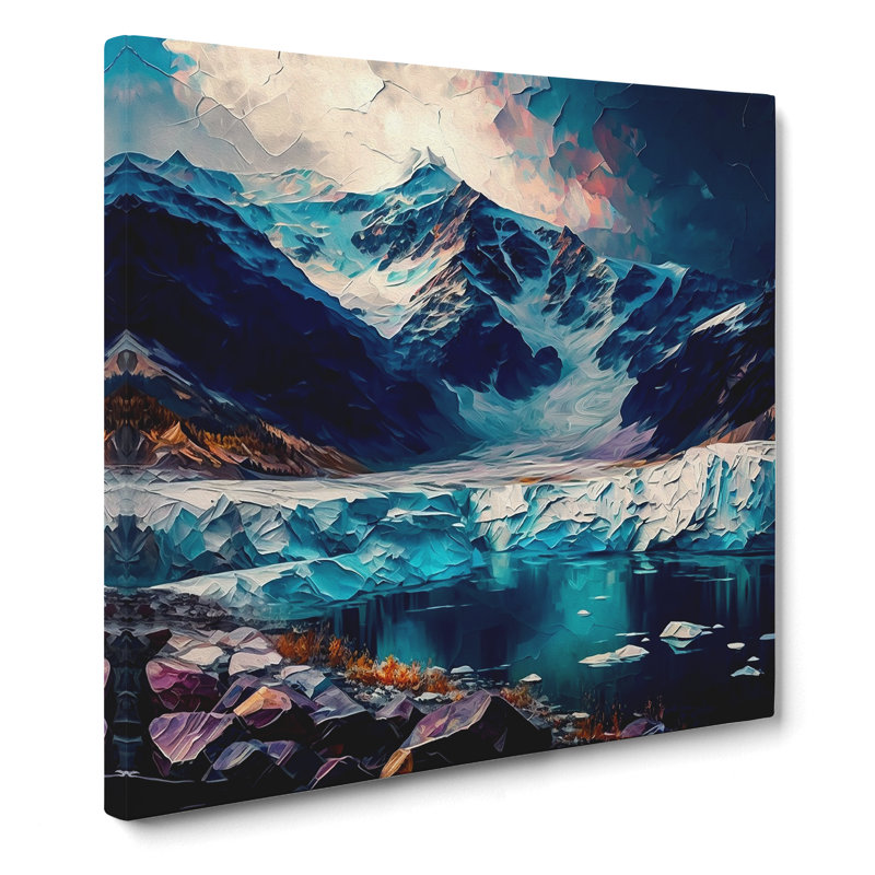 Glacier Palette Knife Painting - Wrapped Canvas, 50cm H x 50cm W x 3cm D