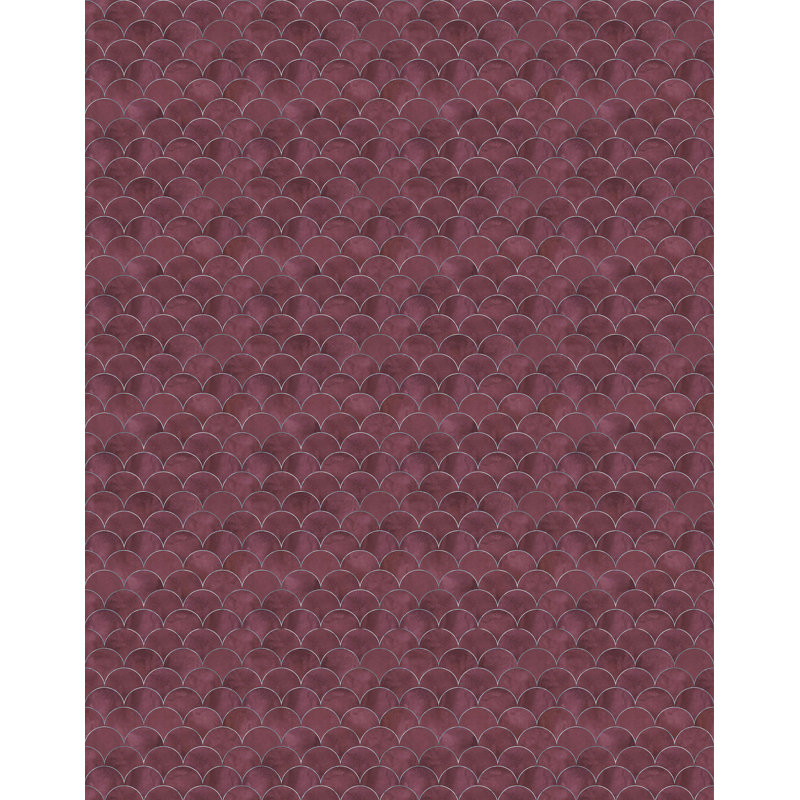 Sunderland Art Deco Scallop Wallpaper, Red