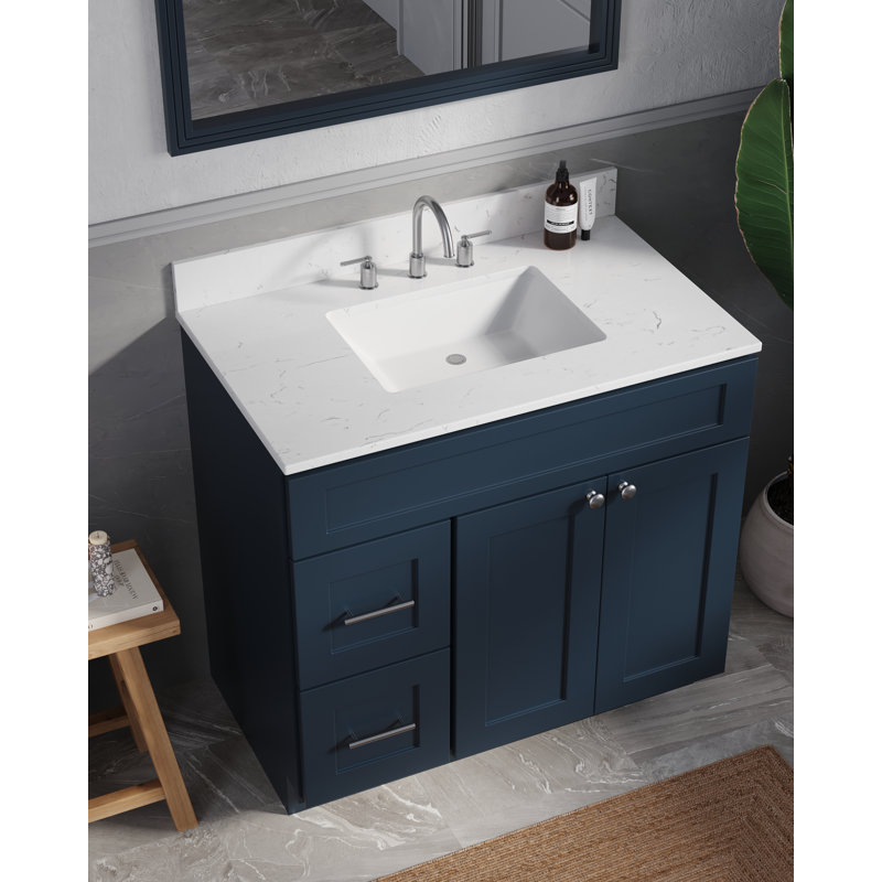 Chrisna 37" Single Bathroom Vanity Set, Blue