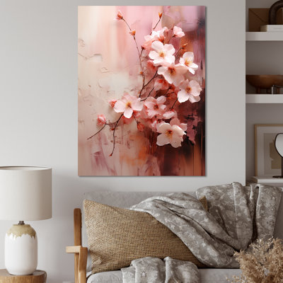 Summer Pink Cherry Tree Blossums I - Tree Cherry Blossom Wall Art