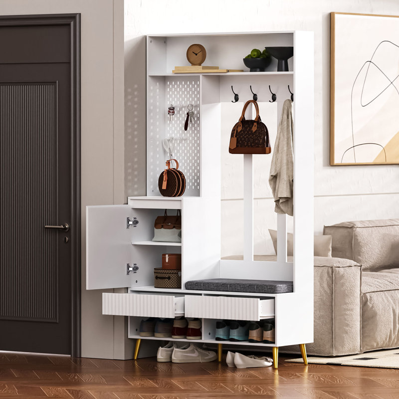 Hall Tree 100cm Wide, White