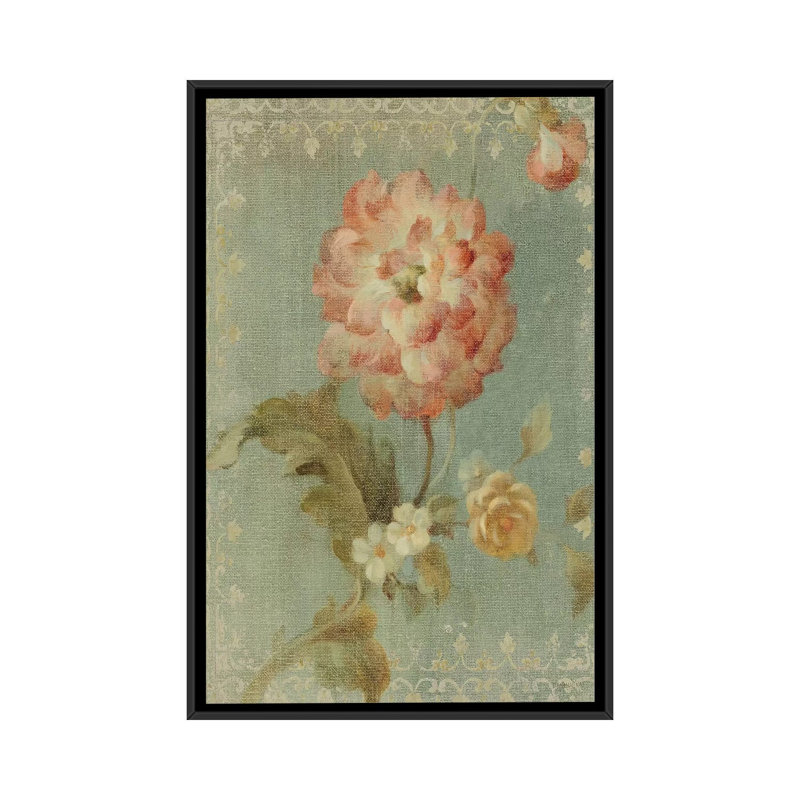 Ohler «Poppy on Sage», impression sur toile tendue, H 26 po x l 18 po x P 1,5 po, Toile avec cadre noir, Pas de tapis