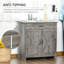 Buffet Farmhouse, armoire de rangement de porte de grange, armoire d'appoint 32 pouces, gris délavé | Idée de cadeau-601125522