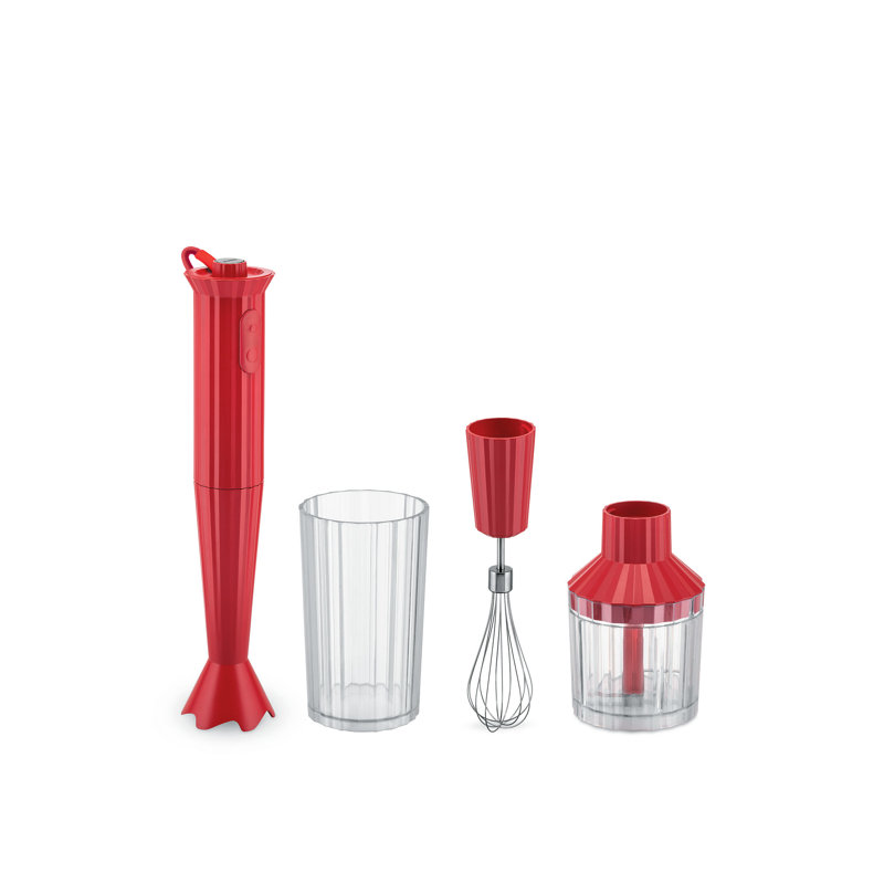 Alessi Plissé 2 Speed Hand Immersion Blender, Red