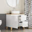 Meuble-lavabo avec lavabo rond, 1 porte et 2 grands tiroirs