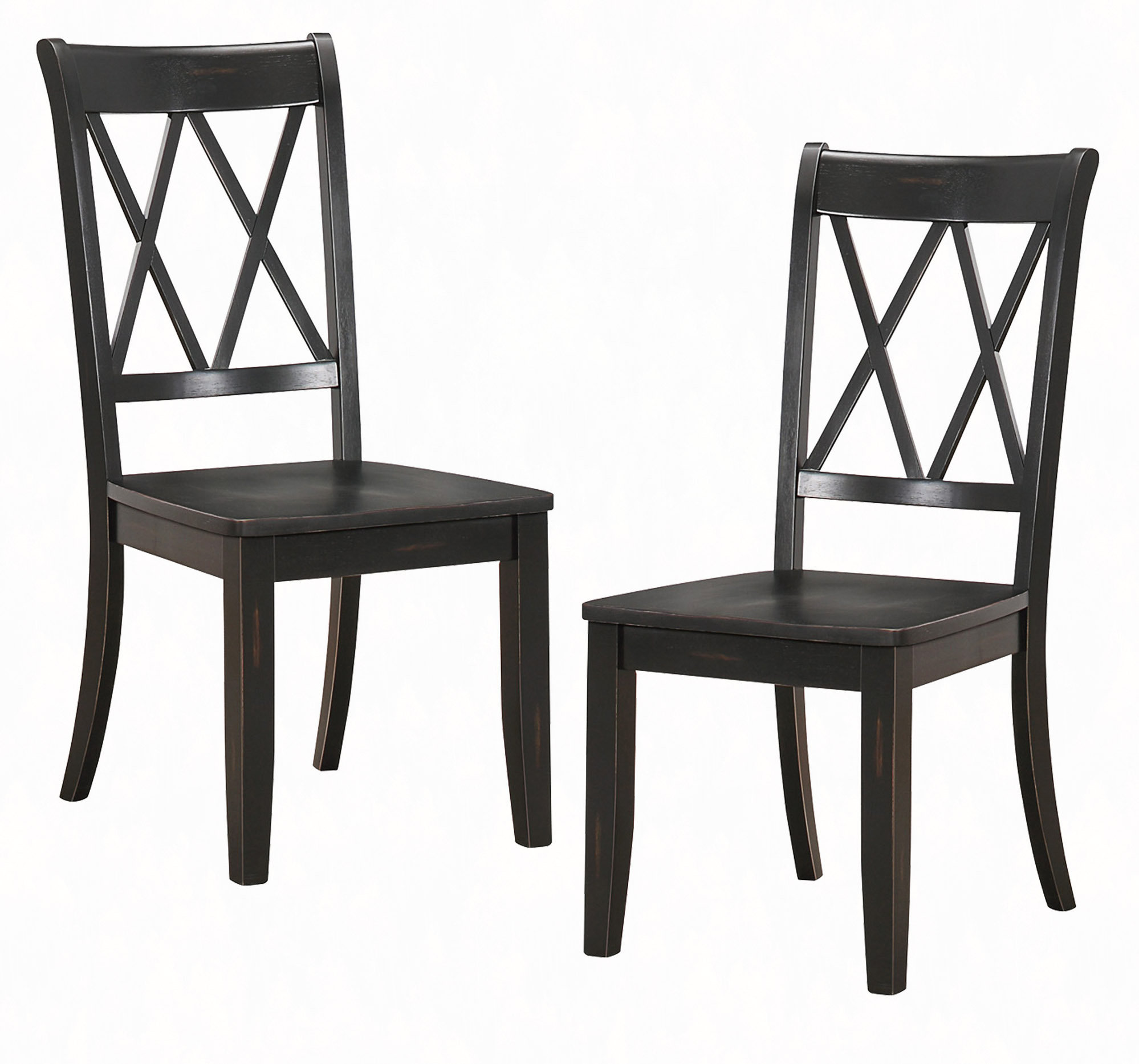 One Allium Way® Side Chairs Set Of 2 Pine Veneer Double-X Back Design ...