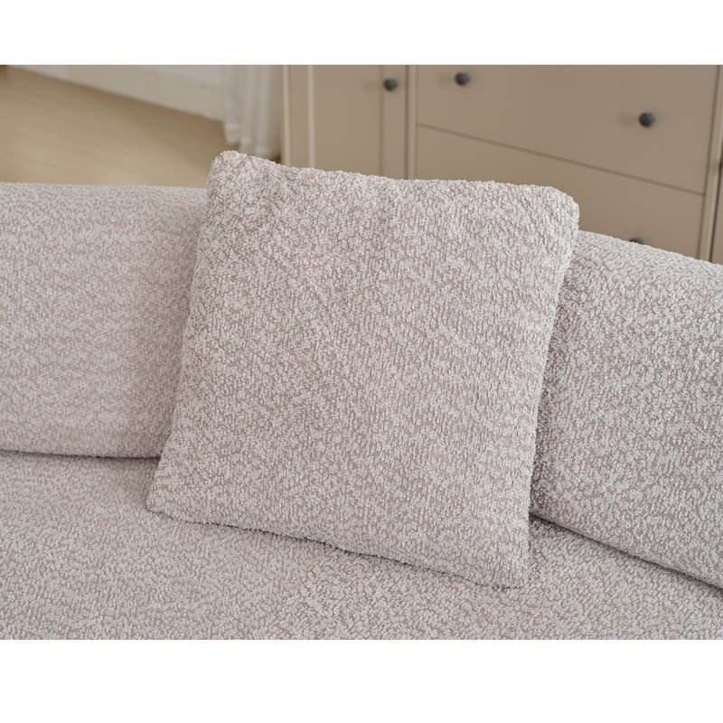 Boneless Modern L Shape Sectional Modular Sofa Couch with Chaise, Sleeper Sofa, Couch Sets For Living Room, Gray Boucle