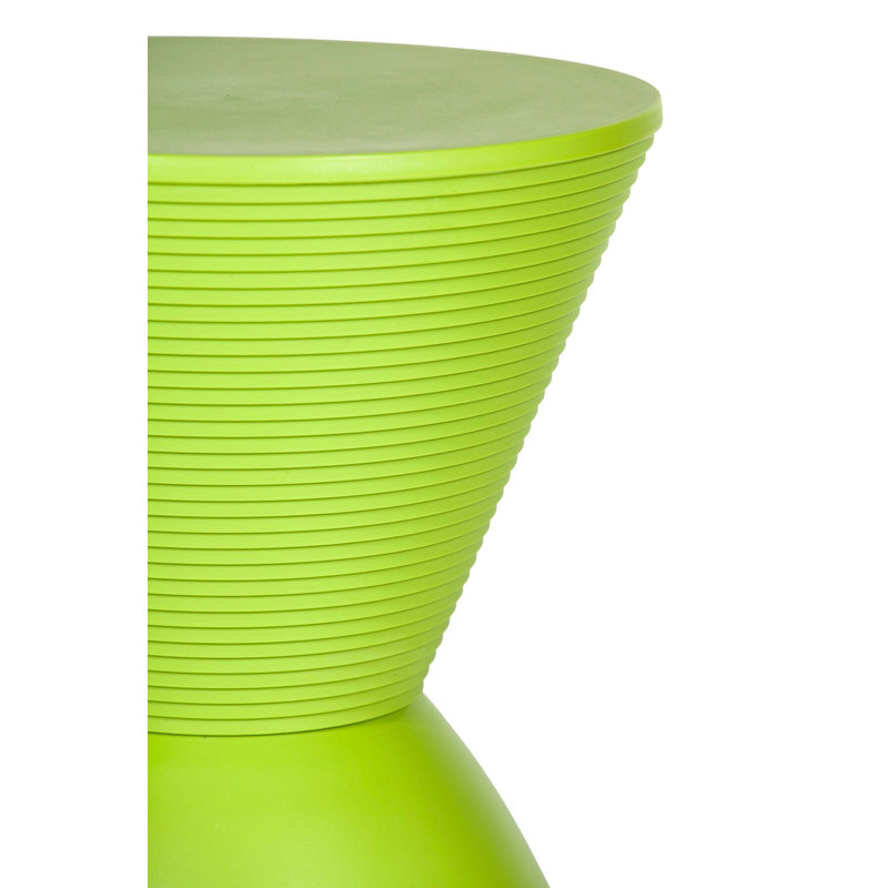 Green Ribbed Round Acrylic End Table