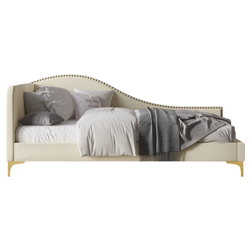 Lit de jour simple Edina, Beige