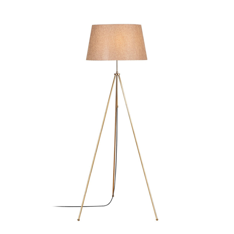 Lampe trépied 64,85 po Cawe, Or, Beige
